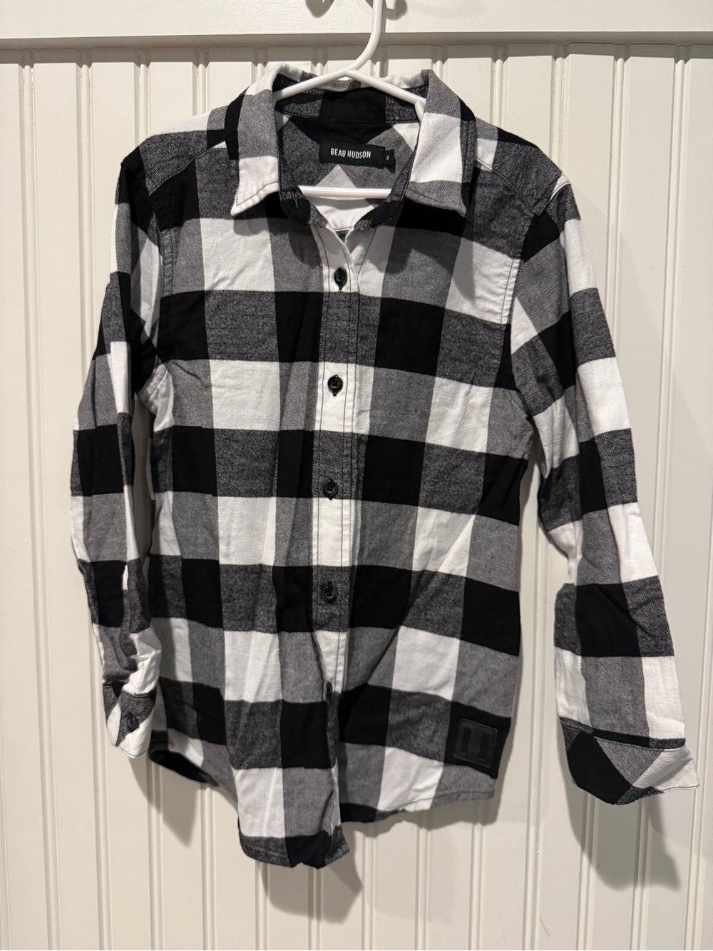 Beau Hudson Boys' Black & White Buffalo Check Button-Up Shirt